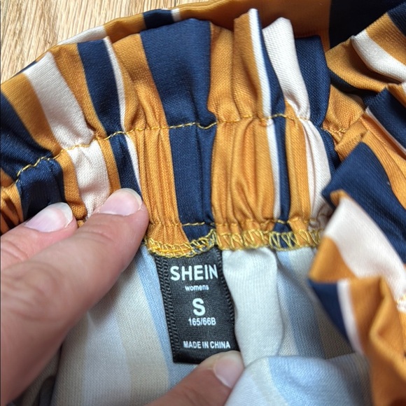 Striped Shorts Women's - Yellow & Blue - Picture 3 of 4